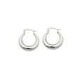 thumbnail image 1 of Sterling Silver Rhodium Plated Rhodium Sparkle-Cut Hoop Earrings - 2.2 Grams, 1 of 3