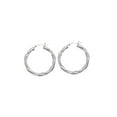 thumbnail image 1 of Sterling Silver Rhodium Plated Rhodium Twist Round Hoop Earrings - 4.0 Grams, 1 of 3