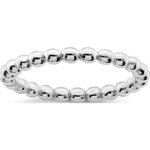 Sterling Silver Rhodium Plated Ring (Size 7) Made In Thailand qr6913-7