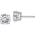 thumbnail image 1 of Sterling Silver Rhodium-Plated Round Cz 8mm Post Earrings (8 X 8) Made In China qe9098, 1 of 5