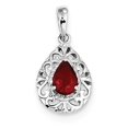 thumbnail image 1 of Sterling Silver Rhodium Plated Ruby Teardrop Pendant QP3005R, 1 of 4