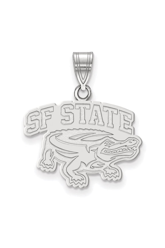 Sterling Silver Rhodium Plated San Francisco State U. Medium Pendant