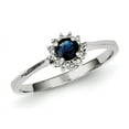 thumbnail image 1 of Sterling Silver Rhodium-Plated Sapphire & Diamond Ring (Size 8) Made In India qr2776-8, 1 of 2