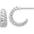 thumbnail image 1 of Sterling Silver Rhodium-Plated Scalloped Post Hoop Earrings (Width 14) (Length 15.25) - Jbsp, 1 of 5