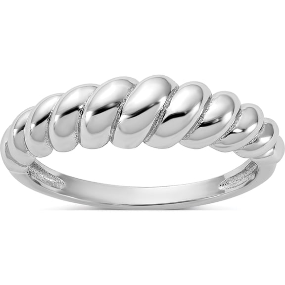 Jewelry by Sweet Pea Sterling Silver Rhodium-plated Scalloped Ring