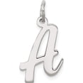 thumbnail image 1 of Sterling Silver Rhodium-Plated Script Letter A Initial Charm (18 X 11) Made In United States qc5082a, 1 of 2