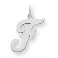 thumbnail image 1 of Sterling Silver Rhodium-Plated Script Letter F Initial Charm Made In United States qc5082f, 1 of 2