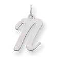 thumbnail image 1 of Sterling Silver Rhodium-Plated Script Letter N Initial Charm Made In United States qc5082n, 1 of 2