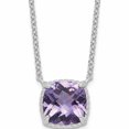 thumbnail image 1 of Sterling Silver Rhodium-Plated Square Amethyst With 2 In Ext. Necklace Made Thailand -Jewelry By Sweet Pea, 1 of 7