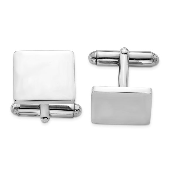 Sterling Silver Rhodium Plated Square Cuff Links QQQ510