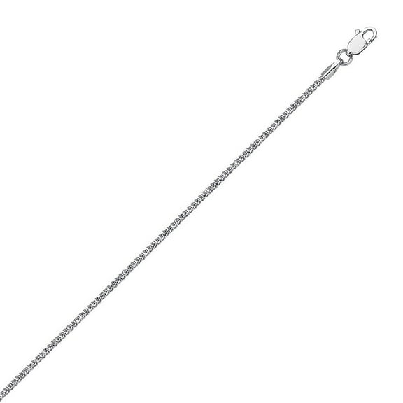 Sterling Silver Rhodium Plated Square Wheat Chain Necklace Lobster Claw Closure - 20 Inch