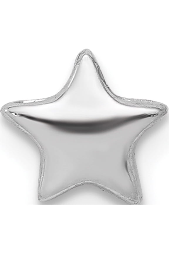 Silver Notes Sterling Silver Rhodium plated Star Slide Charm