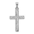 thumbnail image 1 of Sterling Silver Rhodium Plated Stellux Crystal Cross Pendant QP2489, 1 of 2