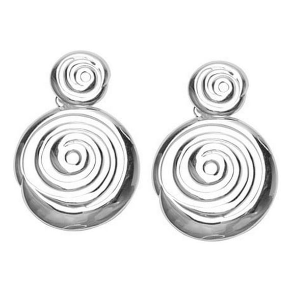 Sterling Silver Rhodium Plated Swirl Earrings - 8.9 Grams