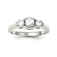 thumbnail image 1 of Sterling Silver Rhodium-Plated Three Cz Ring (Size 6) Made In China qr1320-6, 1 of 2