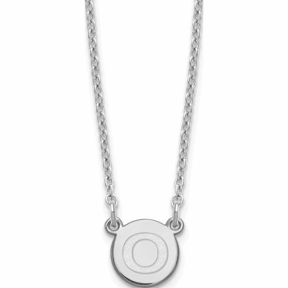 Jewelry by Sweet Pea Sterling Silver Rhodium-plated Tiny Circle Block Letter O Initial Necklace