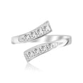 thumbnail image 1 of Sterling Silver Rhodium Plated Toe Ring White Cubic Zirconia Accents, 1 of 2