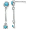 thumbnail image 1 of Sterling Silver Rhodium-Plated Turquoise Drop Dangle Earrings (Width 5.7) (Length 27) - Jbsp, 1 of 5