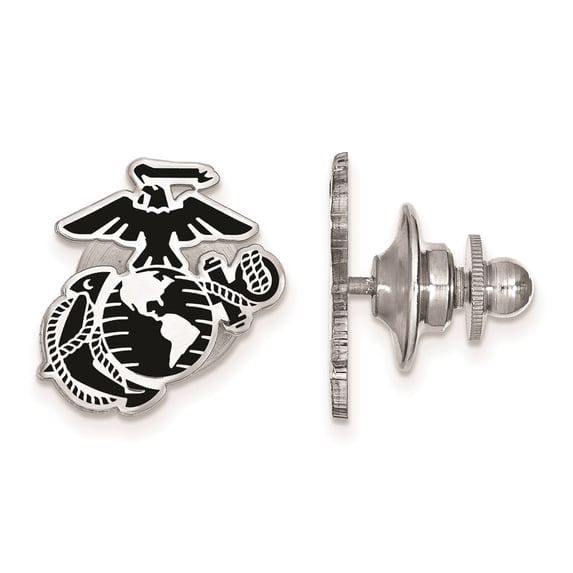 Sterling Silver U.S. Marine Corps Epoxy Lapel or Tie Pin