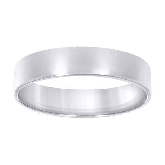 Sterling Silver Rhodium Plated Unisex 6mm Comfort Fit Flat Bridal Anniversary Engagement Wedding Band Ring Size 7