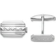 thumbnail image 1 of Sterling Silver Rhodium-Plated Wave Design Cuff Links (15 X 11) Made In Italy qq622, 1 of 5