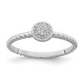 thumbnail image 1 of Sterling Silver Rhodium Plated White Diamond Stackable Ring, 1 of 6