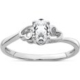 thumbnail image 1 of Sterling Silver Rhodium-Plated White Topaz Ring (Size 8) Made In China qbr15apr-8, 1 of 6