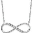 thumbnail image 1 of Sterling Silver Rhodium-Plated With Cz Infinity 2 In Ext Necklace Made China qg3475-16, 1 of 5