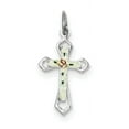 thumbnail image 1 of Sterling Silver Rhodium-Plated With Enamel Cross Pendant (18 X 11) Made In United States qc7263, 1 of 2