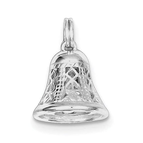 Jewelry by Sweet Pea Sterling Silver Rhodium-platedPolished Movable Bell Charm