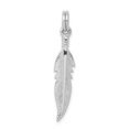 thumbnail image 1 of Sterling Silver Rhodium PolishPolished Feather Charm Pendant, 1 of 1