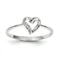 thumbnail image 1 of Sterling Silver Rhodium Polished Diamond Accent Heart Ring, 1 of 1