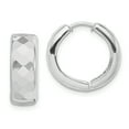 thumbnail image 1 of Sterling Silver Rhodium Polished Patterned Hinged Hoop Earrings Sterling Silver Earrings, 1 of 1