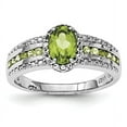 thumbnail image 1 of Sterling Silver Rhodium Polished Peridot & White Topaz Ring, 1 of 1