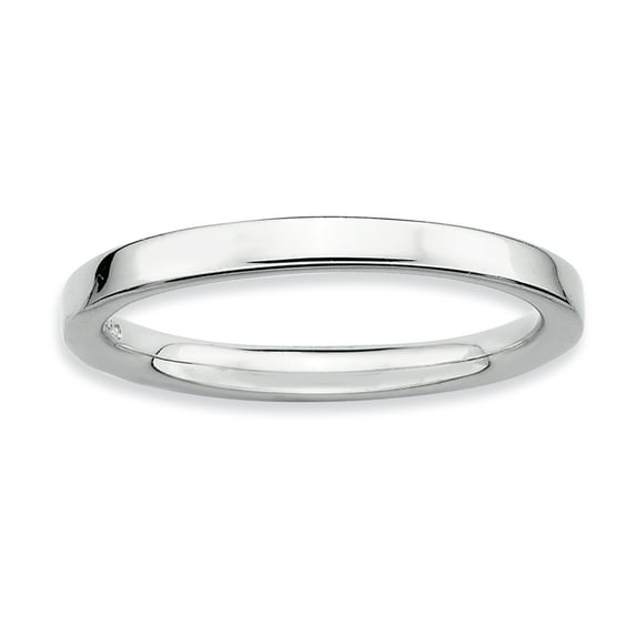 Sterling Silver Rhodium Polished Ring