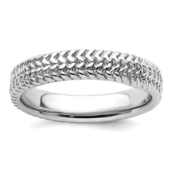Sterling Silver Rhodium Ring