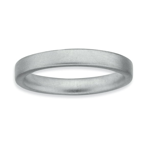 Sterling Silver Rhodium Satin Ring