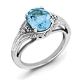 thumbnail image 1 of Sterling Silver Rhodium Sky Blue Topaz & Diam. Ring QR3175LSBT, 1 of 2