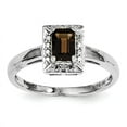 thumbnail image 1 of Sterling Silver Rhodium Smoky Quartz Diam. Ring, 1 of 1