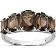 thumbnail image 1 of Sterling Silver Rhodium Smoky Quartz Ring (Size 6) Made In India qdx718-6, 1 of 5