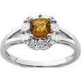 thumbnail image 1 of Sterling Silver Rhodium Whiskey Quartz Diam. Ring (Size 6) Made In China qr4560wq-6, 1 of 6