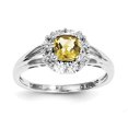 thumbnail image 1 of Sterling Silver Rhodium Whiskey Quartz Diam. Ring, 1 of 1