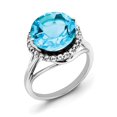 thumbnail image 1 of Sterling Silver Rhodium White Topaz & Light Swiss Blue Topaz Ring - Size 7, 1 of 2