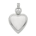 thumbnail image 1 of Sterling Silver Rhodium-plate 21mm Diamond Accented Satin Locket - .010 dwt, 1 of 2