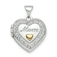 thumbnail image 1 of Sterling Silver Rhodium-plate Gold-tone Preciosa Crystal Mom Locket, 1 of 4