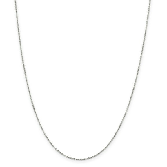 Sterling Silver Rhodium-plated 1.1mm Cable Chain (Weight: 1.01 Grams, Length: 20 Inches)