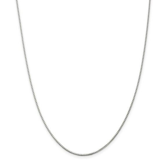 Sterling Silver Rhodium-plated 1.25mm Box Chain Necklace - 5.2 Grams - 24 Inch