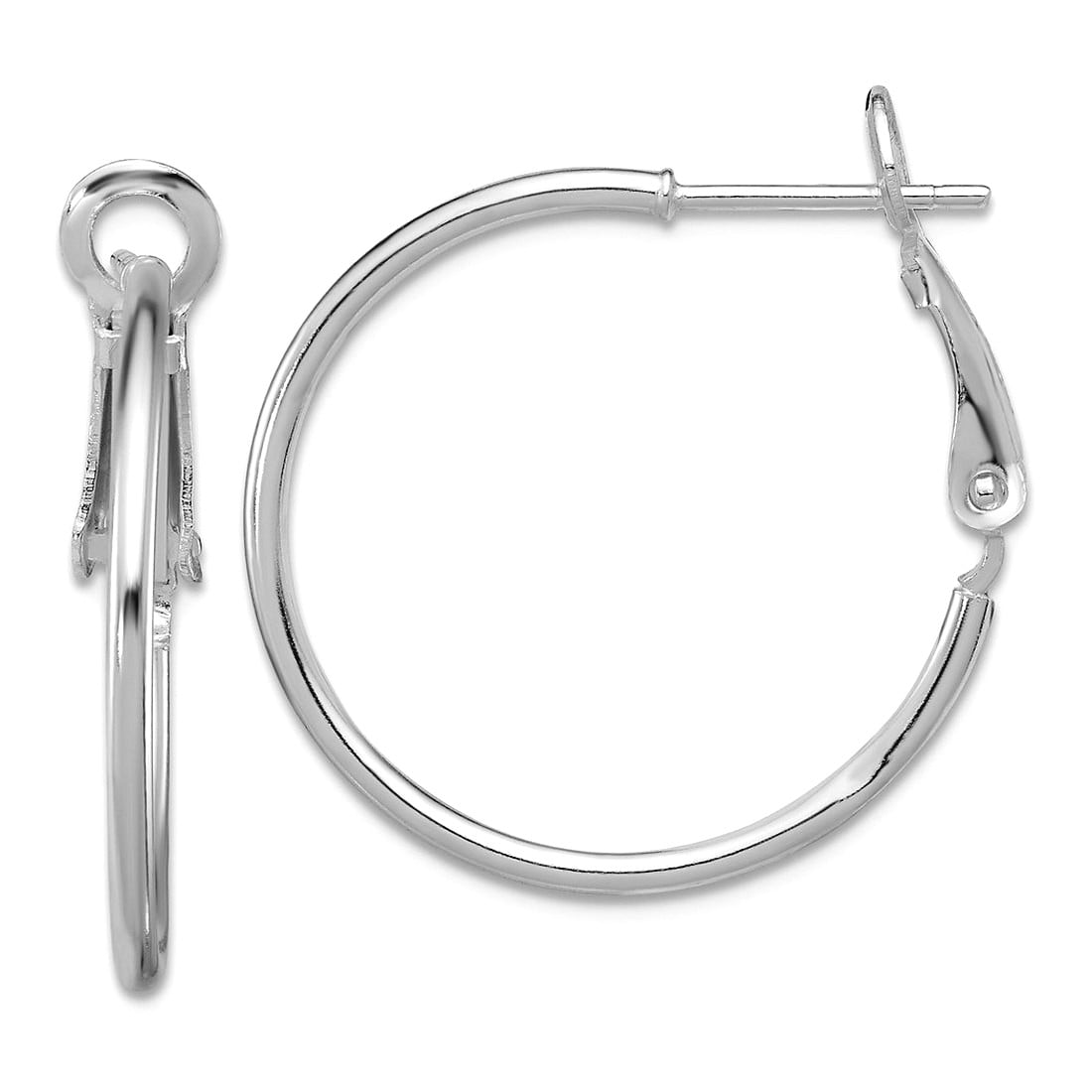 925 Sterling Silver Hollow Hinged Polished Omega back Clip Back Earrings 23x21mm Wide Clip on Earring for Women