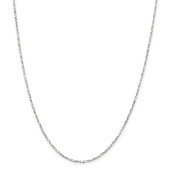 Sterling Silver Rhodium-plated 1.5mm Rolo Chain Necklace - 3.7 Grams - 24 Inch