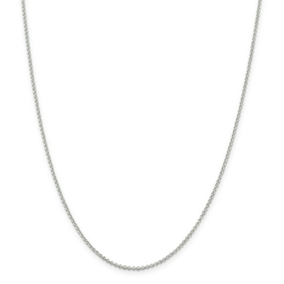 Sterling Silver Rhodium-plated 1.5mm Rolo Chain Necklace